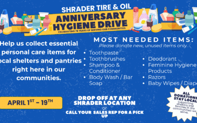 Giving Back at 78: Shrader Tire & Oil’s Anniversary Hygiene Drive